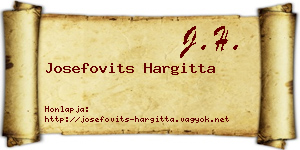 Josefovits Hargitta névjegykártya